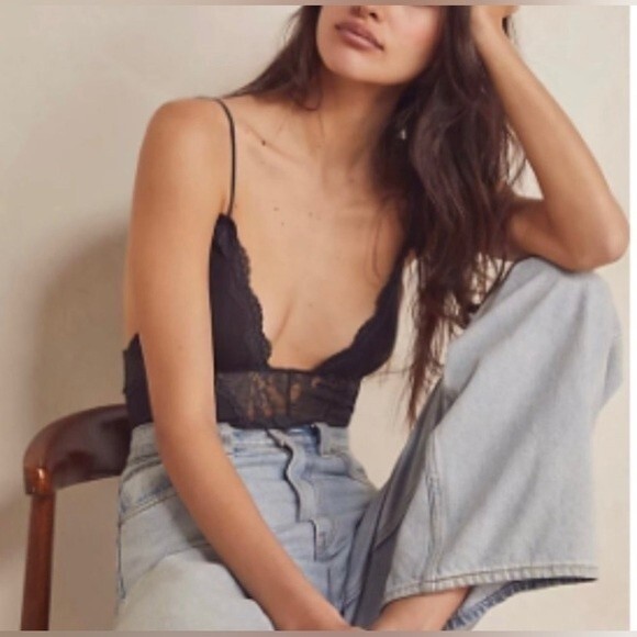 NWT Free People Perfect Pima Bodysuit. Washed Black. Small - Picture 5 of 15